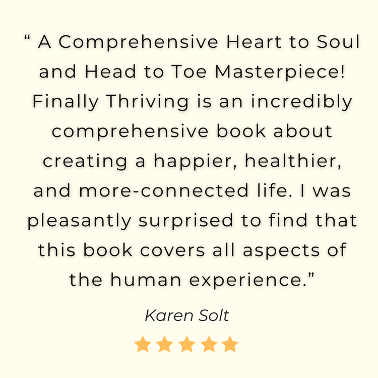 Finally Thriving book review graphic