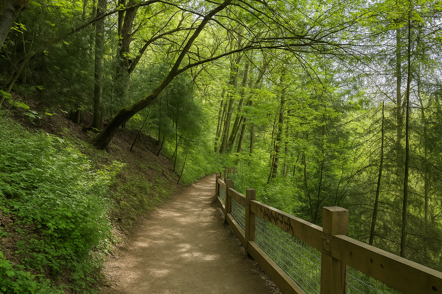 Forested trail in Sellwood, Portland